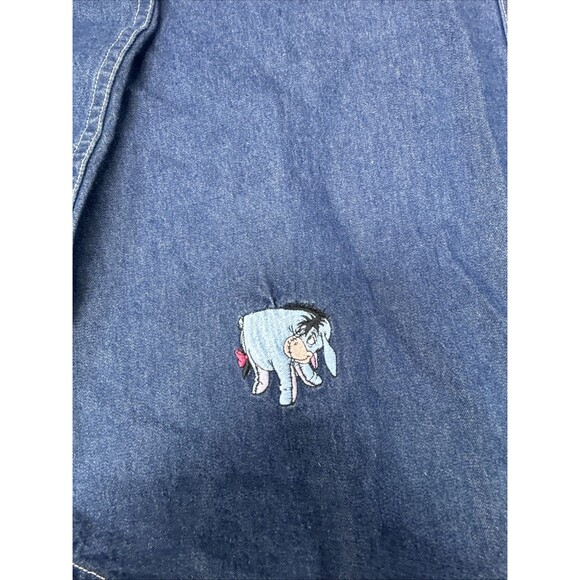 VTG Disney Store Winnie The Pooh Denim Button Up Shirt LS Embroidered Womens XXL - Picture 2 of 14